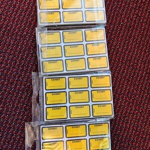 New yellow exhibit stickers